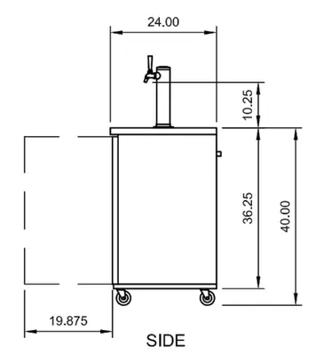 Arctic Air ADD48R-2 4 Taps 1/2 Barrel Draft Beer Cooler - Black, 2 Kegs Capacity, 115 Volts