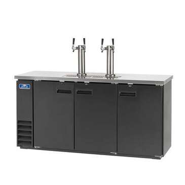 Arctic Air ADD72R-2 4 Taps 1/2 Barrel Draft Beer Cooler - Black, 4 Kegs Capacity, 115 Volts