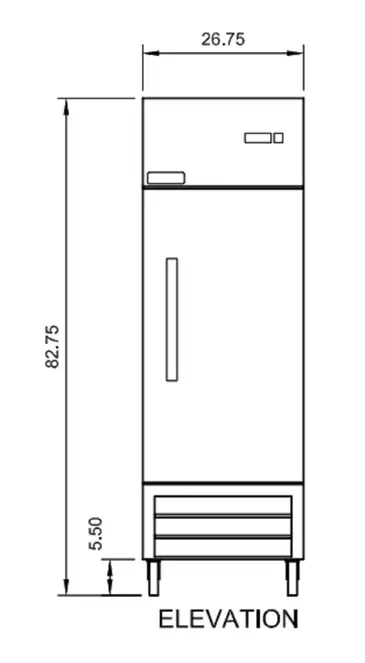 Arctic Air AF23 26.75'' 23.0 cu. ft. Bottom Mounted 1 Section Solid Door Reach-In Freezer