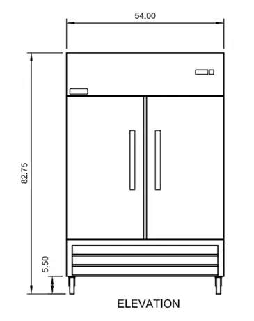 Arctic Air AF49 54'' 49.0 cu. ft. Bottom Mounted 2 Section Solid Door Reach-In Freezer