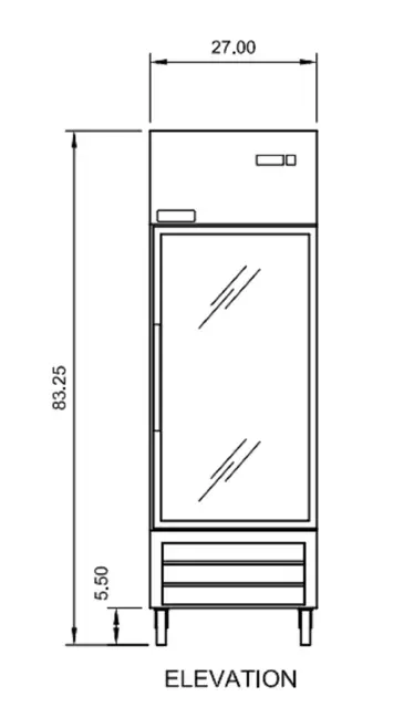 Arctic Air AGR23 27'' 23 cu. ft. Bottom Mounted 1 Section Glass Door Reach-In Refrigerator