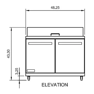 Arctic Air AMT48R 48.25'' 2 Door Counter Height Mega Top Refrigerated Sandwich / Salad Prep Table