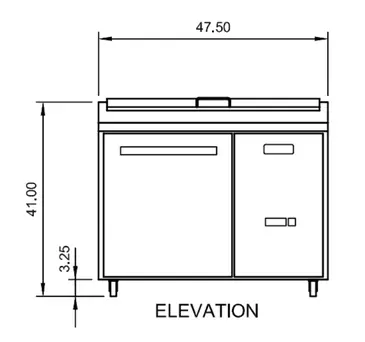 Arctic Air APP48R 47.5'' 1 Door Counter Height Refrigerated Pizza Prep Table