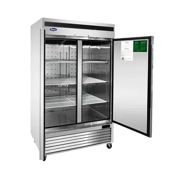 Atosa USA MBF8503GR 54.40'' 44.77 cu. ft. Bottom Mounted 2 Section Solid Door Reach-In Freezer