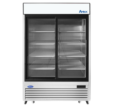 Atosa USA, Inc. Atosa USA MCF8709GR 54.38'' Silver 2 Section Sliding Refrigerated Glass Door Merchandiser