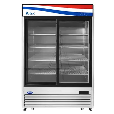 Atosa USA, Inc. Atosa USA MCF8709GR 54.38'' Silver 2 Section Sliding Refrigerated Glass Door Merchandiser