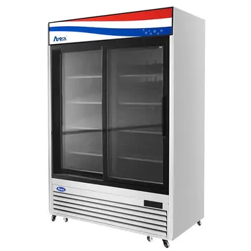 Atosa USA, Inc. Atosa USA MCF8709GR 54.38'' Silver 2 Section Sliding Refrigerated Glass Door Merchandiser