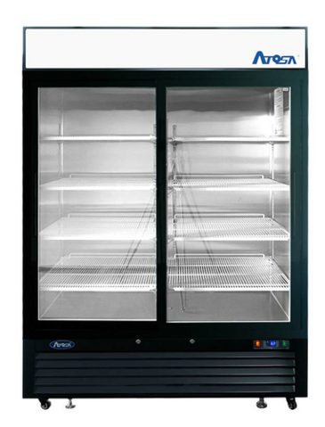 Atosa USA, Inc. Atosa USA MCF8727GR 54.40'' Black 2 Section Sliding Refrigerated Glass Door Merchandiser