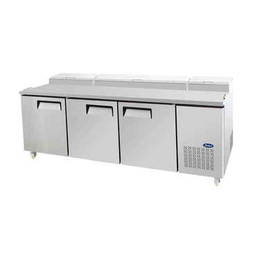 Atosa USA MPF8203GR 93.00'' 3 Door Counter Height Refrigerated Pizza Prep Table