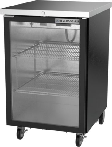 Beverage Air BB24HC-1-FG-B Black 1 Glass Door Refrigerated Back Bar Storage Cabinet, 115 Volts