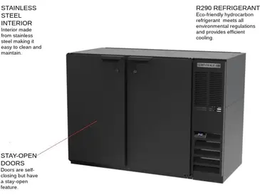 Beverage Air BB48HC-1-F-B Black 2 Solid Door Refrigerated Back Bar Storage Cabinet, 115 Volts