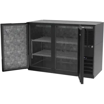 Beverage Air BB48HC-1-F-B Black 2 Solid Door Refrigerated Back Bar Storage Cabinet, 115 Volts