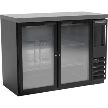 Beverage Air BB48HC-1-FG-B-27 Black 2 Glass Door Refrigerated Back Bar Storage Cabinet, 115 Volts