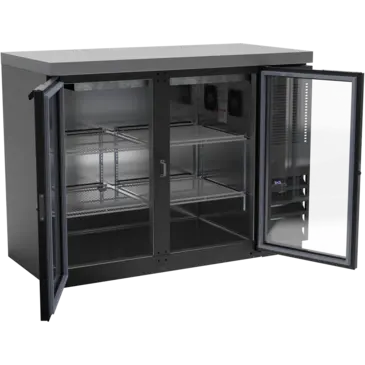 Beverage Air BB48HC-1-FG-B-27 Black 2 Glass Door Refrigerated Back Bar Storage Cabinet, 115 Volts