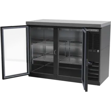 Beverage Air BB48HC-1-FG-B-27 Black 2 Glass Door Refrigerated Back Bar Storage Cabinet, 115 Volts