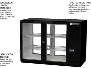 Beverage Air BB48HC-1-FG-PT-B Refrigerated Pass-Thru Back Bar Open Food Rated