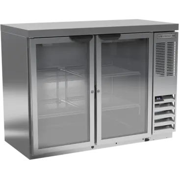 Beverage Air BB48HC-1-FG-S-27 Silver 2 Glass Door Refrigerated Back Bar Storage Cabinet, 115 Volts