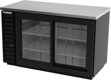 Beverage Air BB58HC-1-F-GS-B Black 2 Glass Door Refrigerated Back Bar Storage Cabinet, 115 Volts