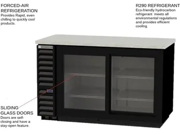 Beverage Air BB58HC-1-F-GS-B Black 2 Glass Door Refrigerated Back Bar Storage Cabinet, 115 Volts