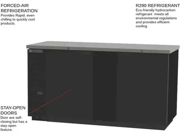 Beverage Air BB68HC-1-S Black 2 Solid Door Refrigerated Back Bar Storage Cabinet, 115 Volts