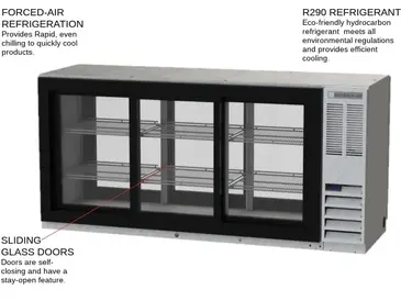 Beverage Air BB72HC-1-GS-F-PT-B Refrigerated Open Food Rated Back Bar Pass-Thru