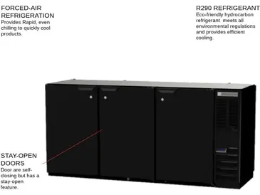 Beverage Air BB72HC-1-PT-B Refrigerated Back Bar Pass-Thru Storage Cabinet