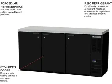 Beverage Air BB72HC-1-PT-S-27 Refrigerated Back Bar Pass-Thru Storage Cabinet