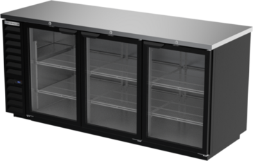 Beverage Air BB78HC-1-G-B Black 3 Glass Door Refrigerated Back Bar Storage Cabinet, 115 Volts