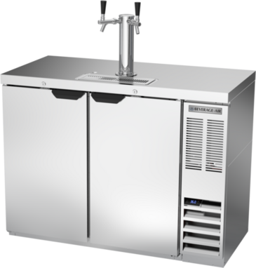 Beverage Air DD48HC-1-S 2 Taps 1/2 Barrel Draft Beer Cooler - Stainless Steel, 2 Kegs Capacity, 115 Volts