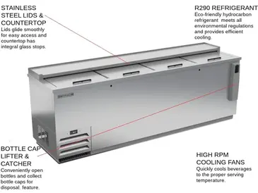 Beverage Air DW94HC-S-29 Frosty Brew™ 29.5 cu. ft. Self-Contained 1/2 HP Bottle Cooler