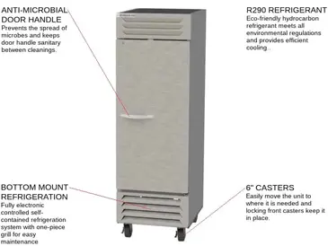 Beverage Air FB23HC-1S 27.25'' 22.5 cu. ft. Bottom Mounted 1 Section Solid Door Reach-In Freezer