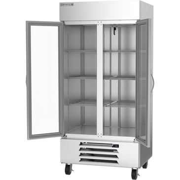 Beverage Air HBF35HC-1-G 39.50'' Bottom Mounted 2 Section Glass Door Reach-In Freezer