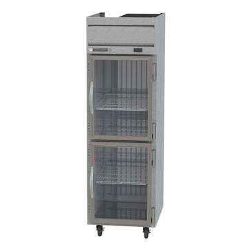 Beverage Air HFP1HC-1HG 26'' 21.06 cu. ft. Top Mounted 1 Section Glass Half Door Reach-In Freezer