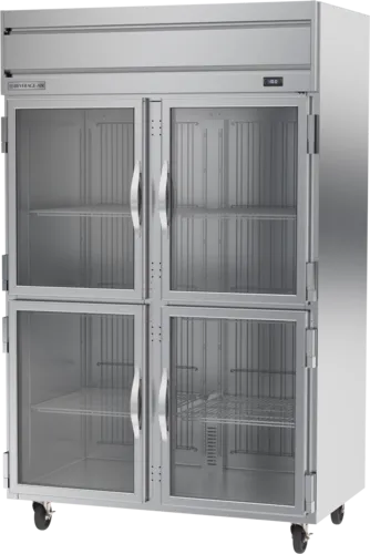 Beverage Air HFPS2HC-1HG 52.00'' 46.29 cu. ft. Top Mounted 2 Section Glass Door Reach-In Freezer