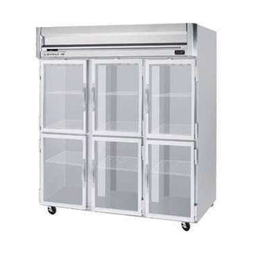 Beverage Air HFS3HC-1HG 78.00'' 69.1 cu. ft. Top Mounted 3 Section Glass Door Reach-In Freezer