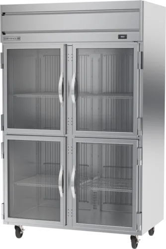 Beverage Air HRPS2HC-1HG 52.00'' 46.88 cu. ft. Top Mounted 2 Section Glass Half Door Reach-In Refrigerator