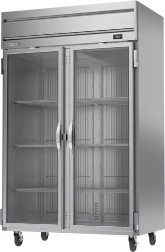 Beverage Air HRS2HC-1G 52.00'' 46.88 cu. ft. Top Mounted 2 Section Glass Door Reach-In Refrigerator