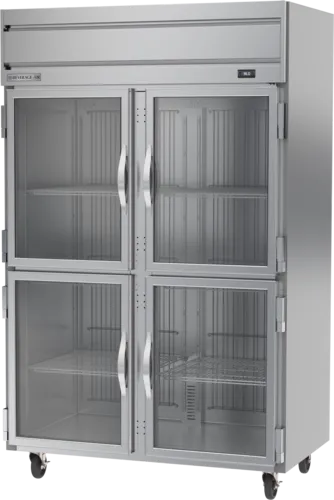 Beverage Air HRS2HC-1HG 52.00'' 46.88 cu. ft. Top Mounted 2 Section Glass Half Door Reach-In Refrigerator