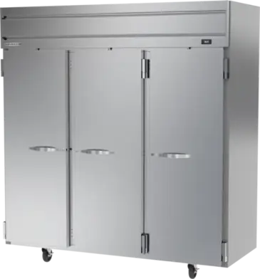 Beverage Air HRS3HC-1S 78.00'' 71.52 cu. ft. Top Mounted 3 Section Solid Door Reach-In Refrigerator