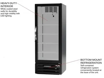 Beverage Air MMF12HC-1-B 24.13'' 11.9 cu. ft. 1 Section Black Glass Door Merchandiser Freezer