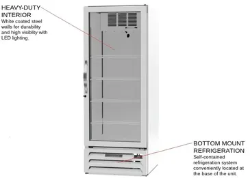 Beverage Air MMF12HC-1-W 24.13'' 11.9 cu. ft. 1 Section White Glass Door Merchandiser Freezer