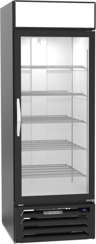 Beverage Air MMF23HC-1-B 27'' 22.5 cu. ft. 1 Section Black Glass Door Merchandiser Freezer