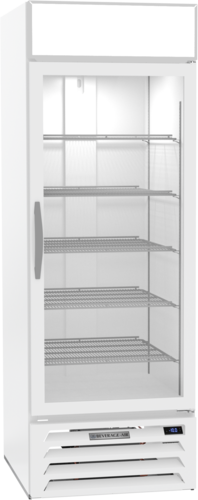 Beverage Air MMF23HC-1-W 27'' 22.5 cu. ft. 1 Section White Glass Door Merchandiser Freezer