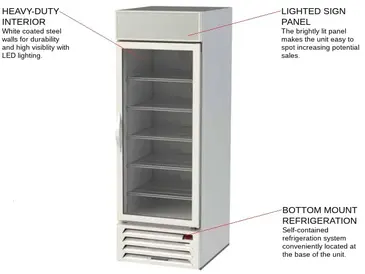 Beverage Air MMR23HC-1-W 27'' White 1 Section Swing Refrigerated Glass Door Merchandiser