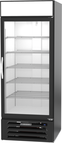 Beverage Air MMR27HC-1-B 30'' Black 1 Section Swing Refrigerated Glass Door Merchandiser