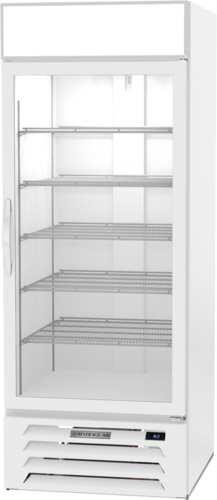 Beverage Air MMR27HC-1-W 30'' White 1 Section Swing Refrigerated Glass Door Merchandiser