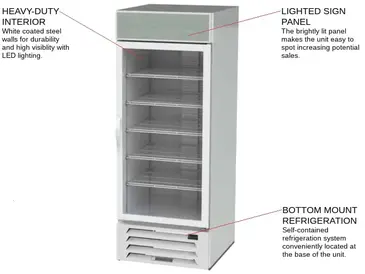 Beverage Air MMR27HC-1-W 30'' White 1 Section Swing Refrigerated Glass Door Merchandiser