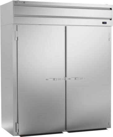 Beverage Air PFI2HC-1AS 68.88" Top Mounted 2 Section Roll-in Freezer with 2 Left/Right Hinged Solid Doors - 71.0 cu. ft.