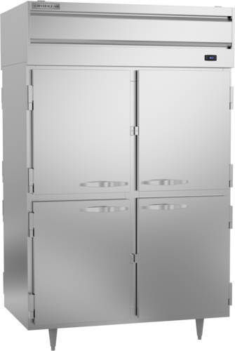 Beverage Air PRD2HC-1AHS 52.13'' 48.0 cu. ft. 2 Section Solid Half Door Pass-Thru Refrigerator