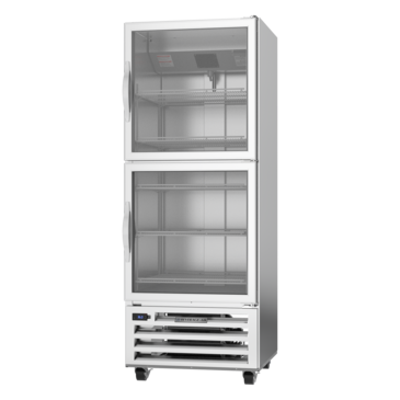 Beverage Air RI18HC-HG 27.25'' 16.85 cu. ft. Bottom Mounted 1 Section Glass Half Door Reach-In Refrigerator